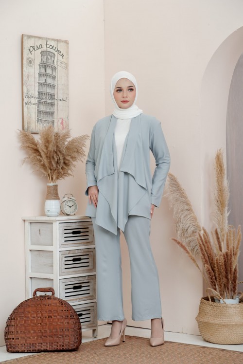 ADEEVA CARDIGAN SUIT POWDER BLUE (L/XL)