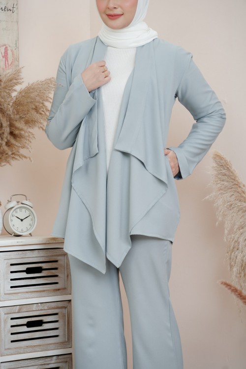 ADEEVA CARDIGAN SUIT POWDER BLUE (L/XL)