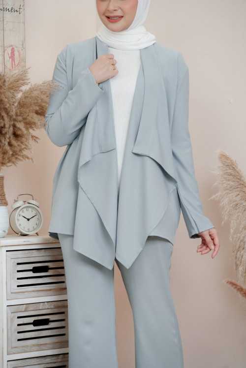 ADEEVA CARDIGAN SUIT POWDER BLUE (L/XL)